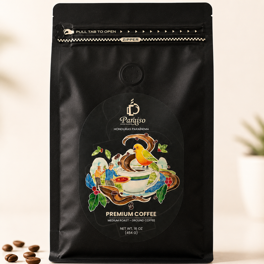 16 oz Paraiso Coffee Beans - Medium Roast Premium Ground Coffee