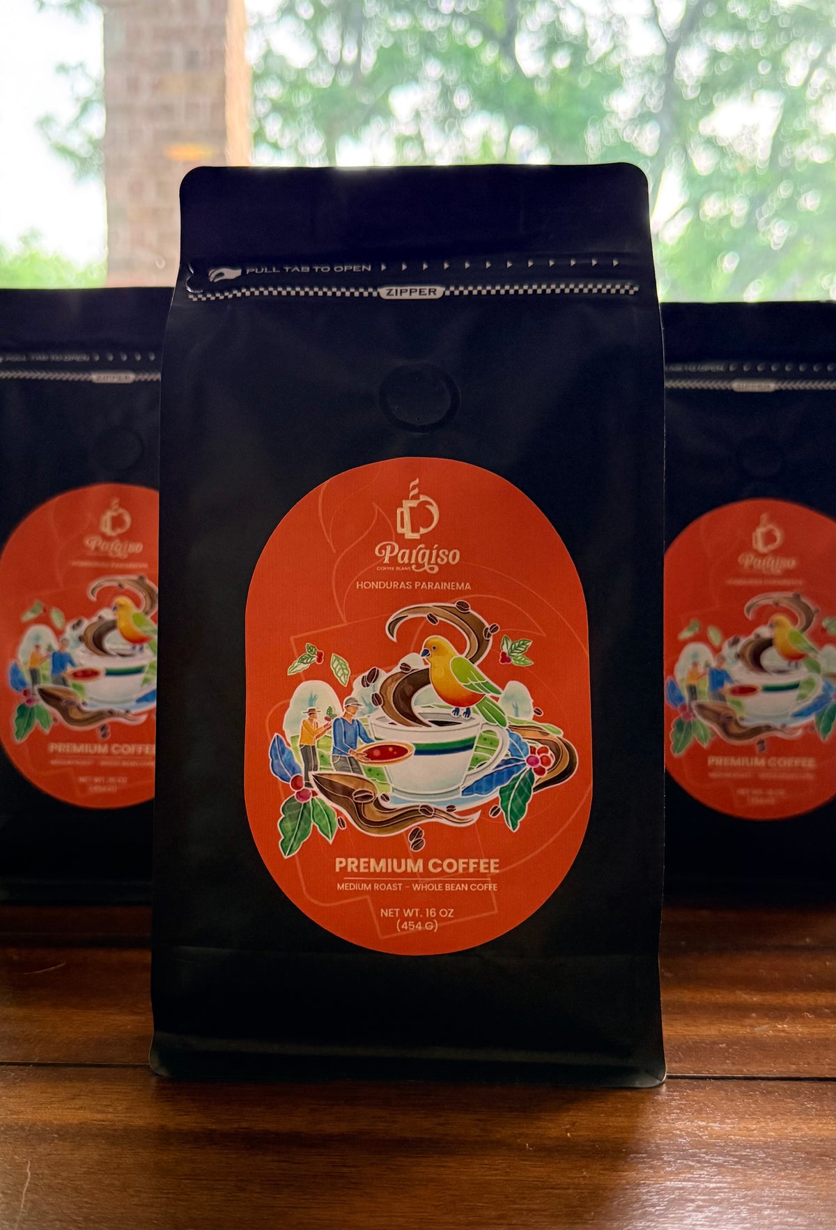 16 oz Paraiso Coffee Beans - Medium Roast Premium Whole Bean Coffee