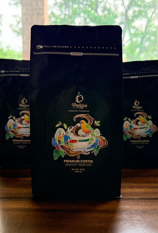 2 Pack Paraiso Coffee Beans - Medium Roast Ground Coffee, 16 oz bags